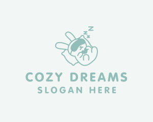 Sleepy Bunny Rabbit logo design