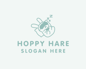 Sleepy Bunny Rabbit logo design