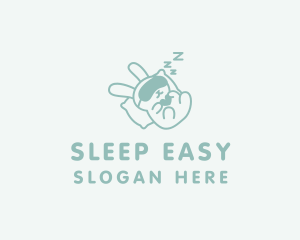 Sleepy Bunny Rabbit logo design