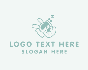 Hare - Sleepy Bunny Rabbit logo design