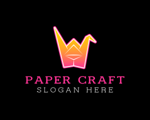 Paper Crane Origami logo design