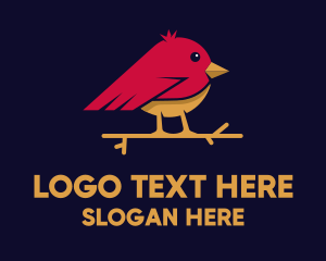 Red Bird - Little Finch Bird logo design