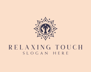 Massage - Hand Massage Lotus logo design
