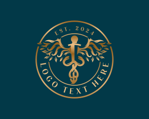 Vintage - Medical Healthcare Caduceus logo design