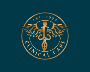 Medical Healthcare Caduceus logo design