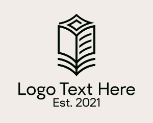 Black - Minimalist Library Book logo design