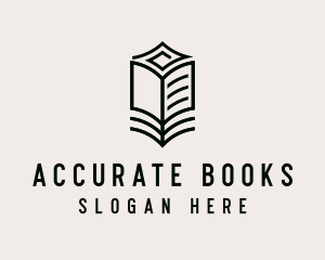 Minimalist Library Book logo design