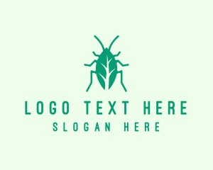 Cockroach - Green Leaf Cockroach logo design