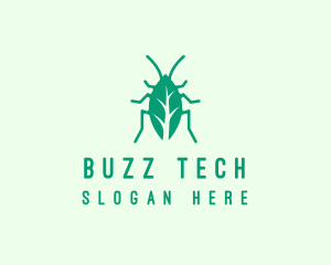 Bug - Green Leaf Cockroach logo design