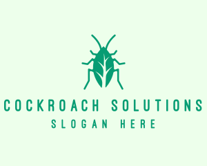 Cockroach - Green Leaf Cockroach logo design