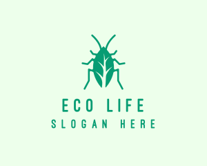 Green - Green Leaf Cockroach logo design