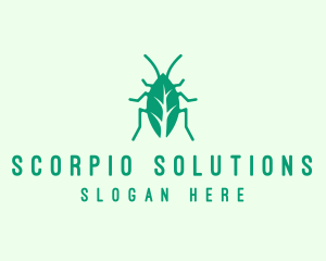 Green Leaf Cockroach logo design