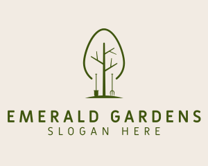 Shovel & Pitchfork Garden logo design