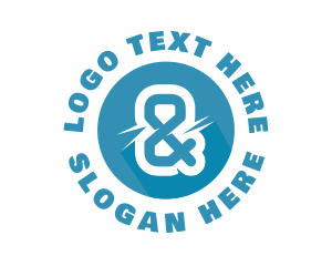 Lettering - Blue Ampersand Type logo design