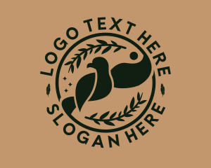 Zoo - Bird Leaf Circle logo design