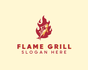 Grilling - Hot Grill Fish logo design