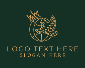 Worship - Global Crown Bird logo design