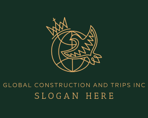 Global Crown Bird logo design