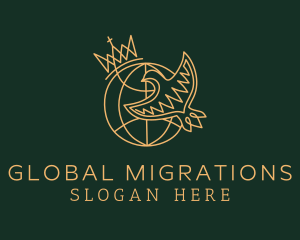 Global Crown Bird logo design