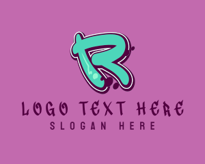 Rapper - Modern Graffiti Letter R logo design