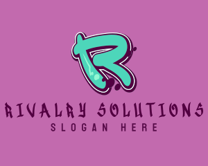 Modern Graffiti Letter R logo design