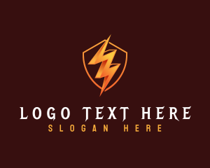 Battery - Energy Lightning Shield logo design