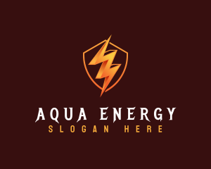 Energy Lightning Shield logo design