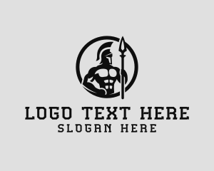 Spear - Knight Warrior Spartan logo design