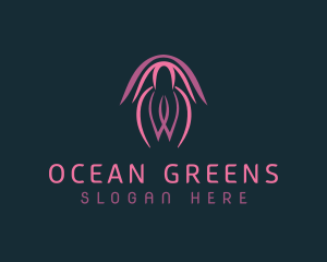 Ocean Jellyfish Aquarium logo design