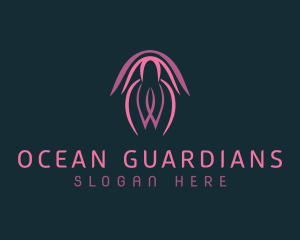 Ocean Jellyfish Aquarium logo design