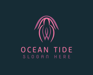 Ocean Jellyfish Aquarium logo design