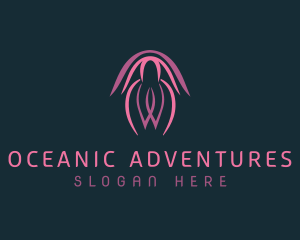 Ocean Jellyfish Aquarium logo design