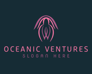 Ocean Jellyfish Aquarium logo design