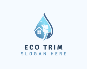 Eco Housekeeping Broom logo design