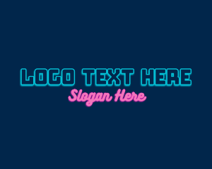 Digital - Neon Technology Wordmark logo design