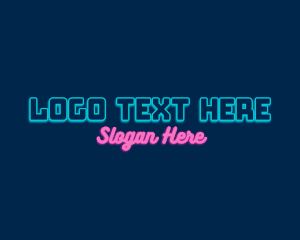 Electronic - Neon Technology Wordmark logo design