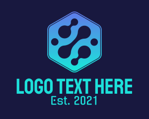 Cyber Security - Gradient Digital Hexagon logo design