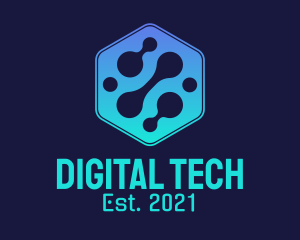Digital - Gradient Digital Hexagon logo design