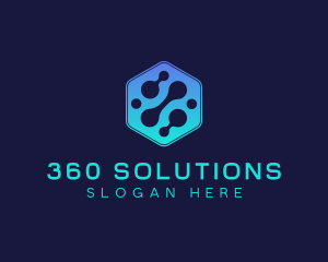 Gradient Digital Hexagon  logo design