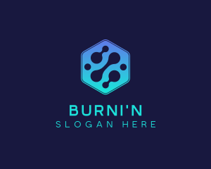 Gradient Digital Hexagon  logo design