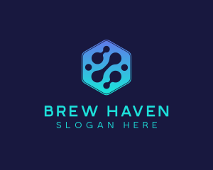 Gradient Digital Hexagon  logo design