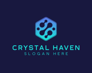 Gradient Digital Hexagon  logo design