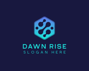 Gradient Digital Hexagon  logo design