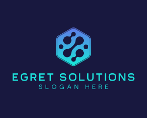 Gradient Digital Hexagon  logo design