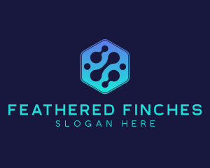 Gradient Digital Hexagon  logo design