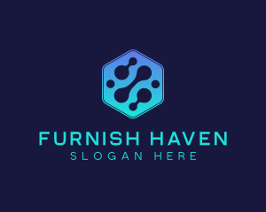 Gradient Digital Hexagon  logo design