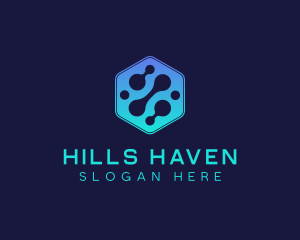 Gradient Digital Hexagon  logo design