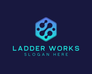 Gradient Digital Hexagon  logo design