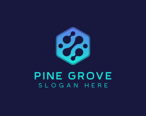 Gradient Digital Hexagon  logo design