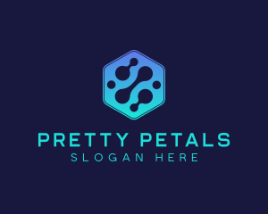 Gradient Digital Hexagon  logo design